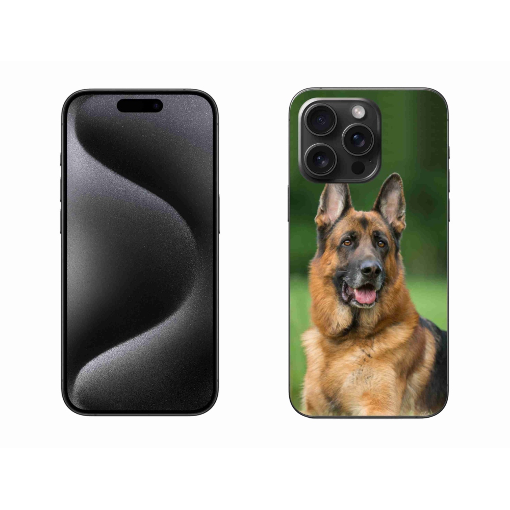 Zselés borítás mmCase iPhone 15 Pro Max készülékhez - Német juhászkutya