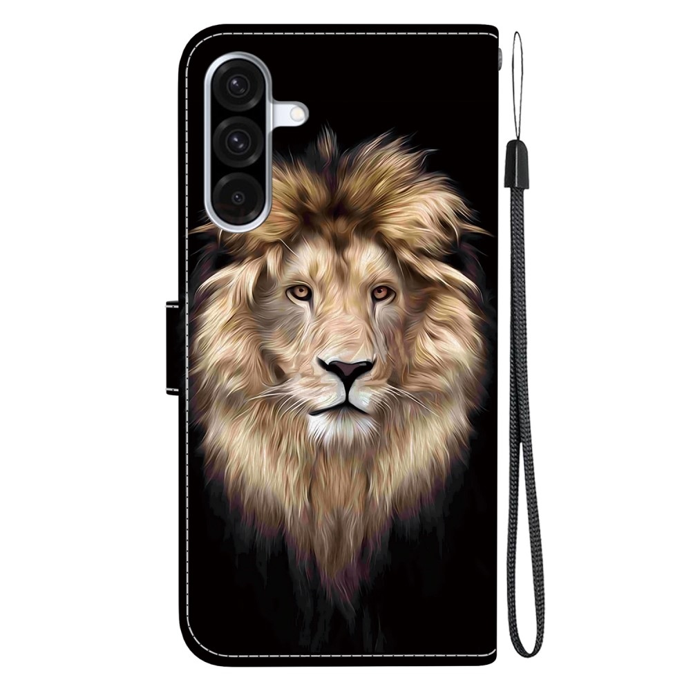 Sokoldalú könyves tok Samsung Galaxy A36 5G/A56 5G - oroszlán