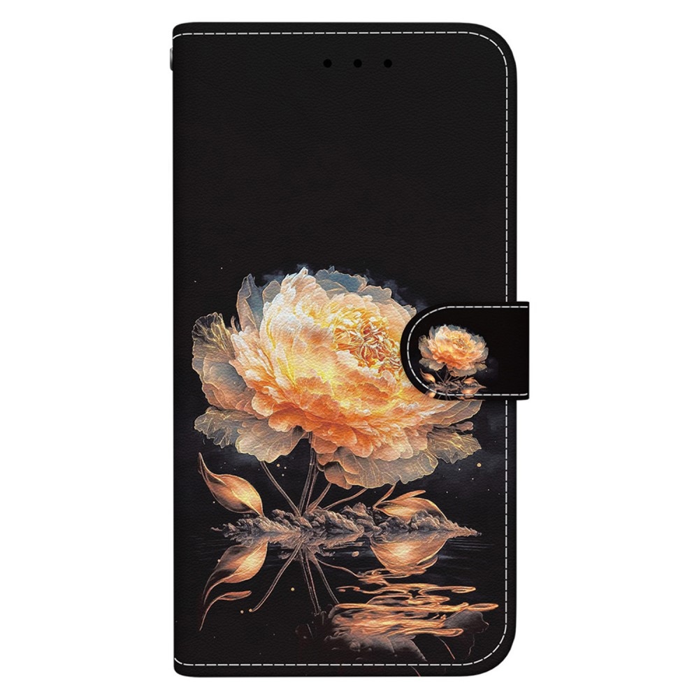 Printern könyv tok Xiaomi Redmi Note 14 5G - arany pünkösdi rózsafa