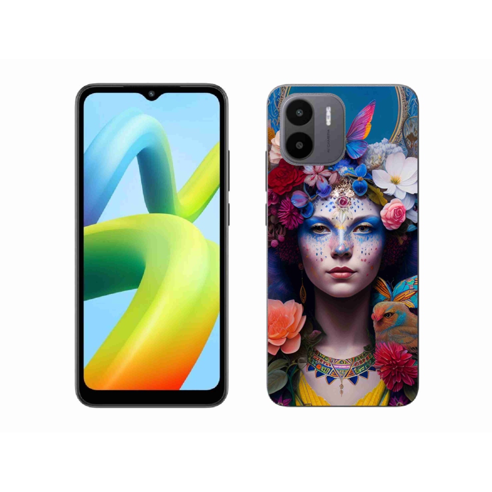 Gél borítás mmCase a Xiaomi Redmi A1/Redmi A2 - nő virágokkal