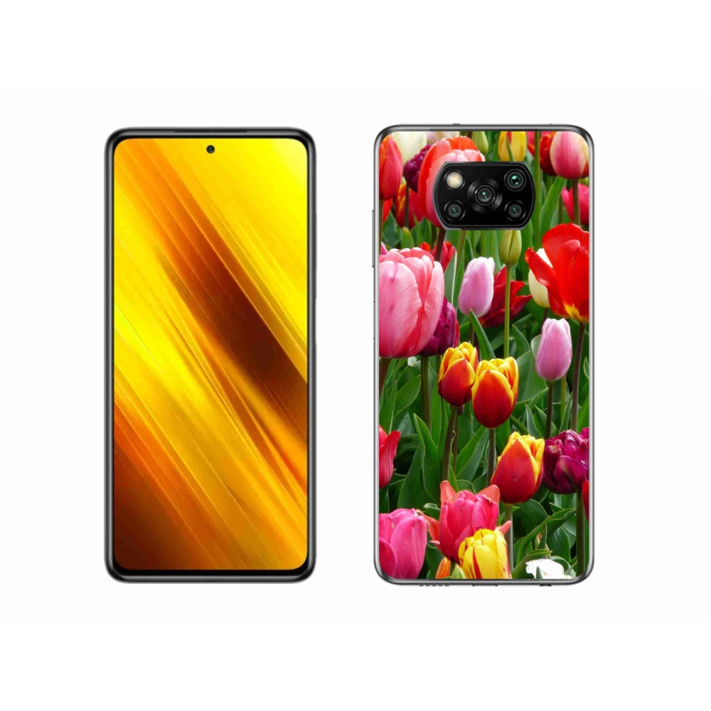 Gél borítás mmCase a Xiaomi Poco X3 Pro számára - tulipánok