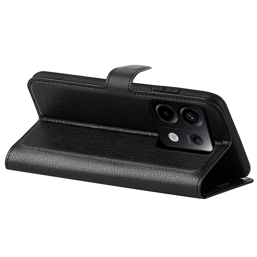 Litchi könyv tok Xiaomi Redmi Note 13 Pro 5G/Poco X6 5G - fekete