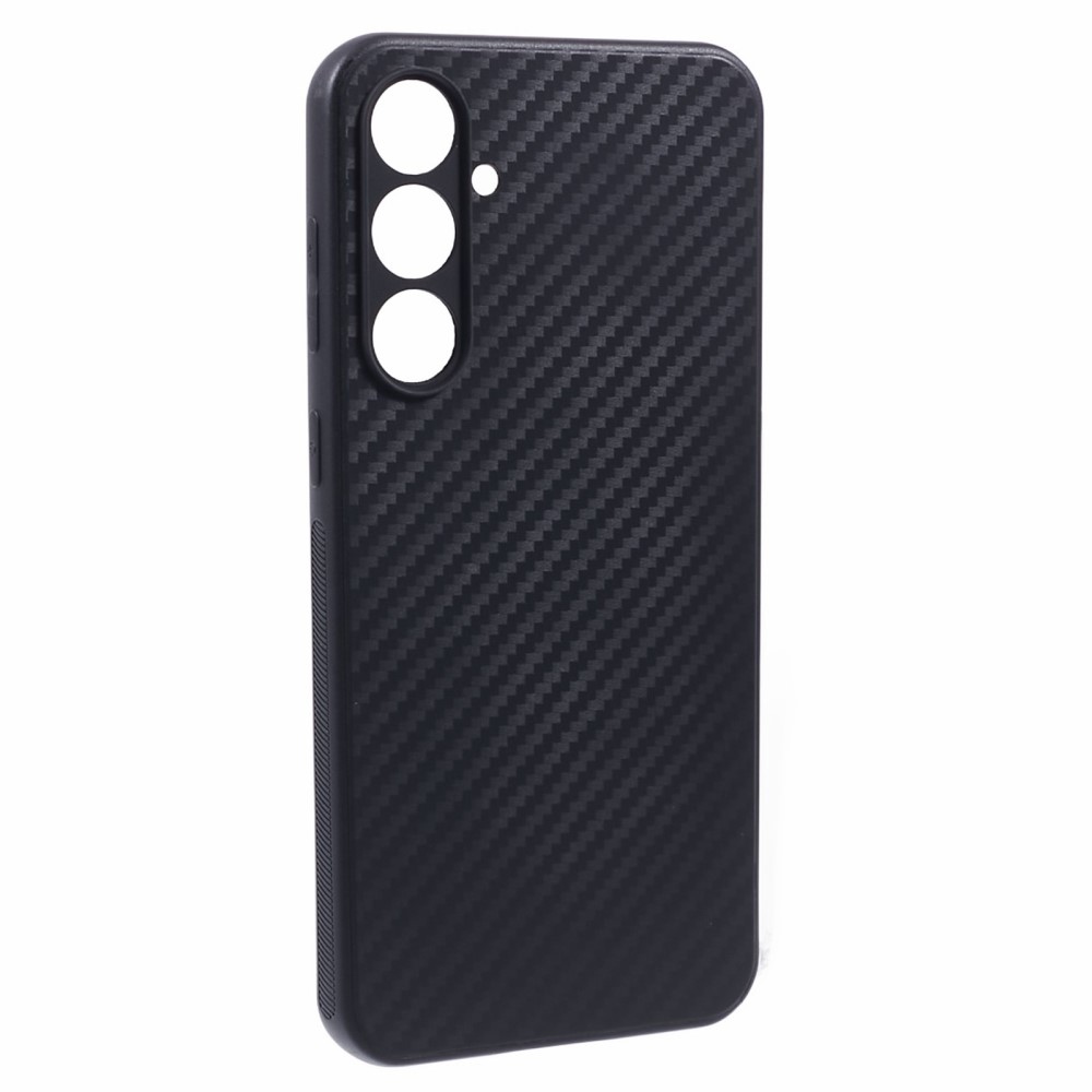 Szénszálas tartós zselés tok Samsung Galaxy S23 FE készülékhez - fekete