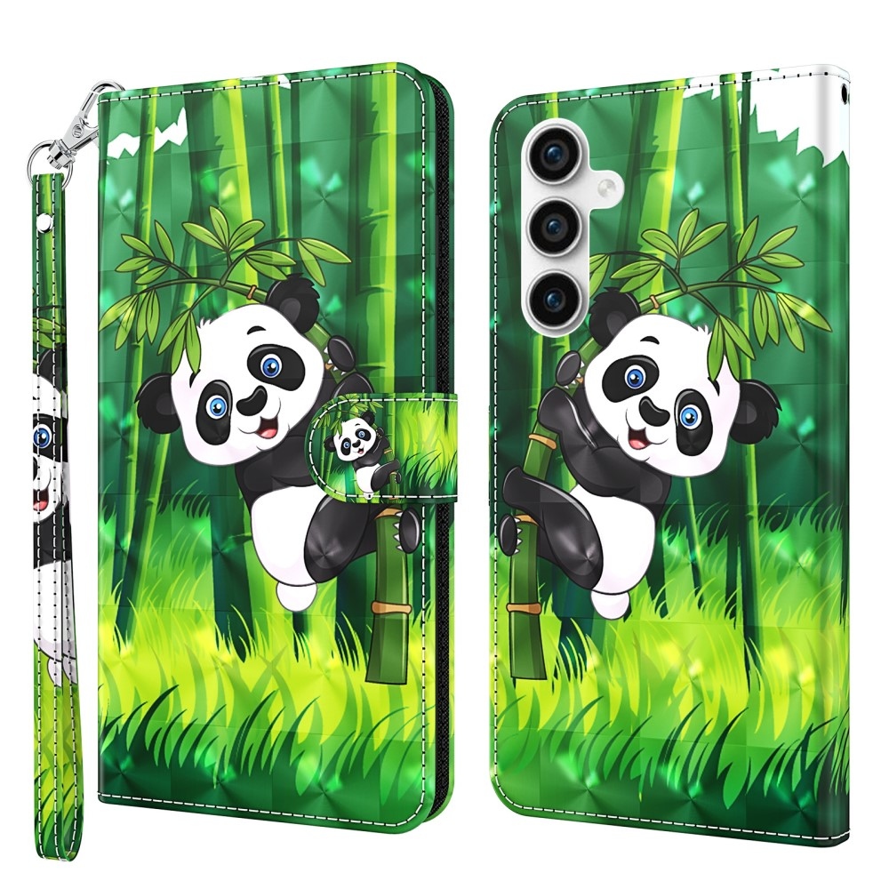 Nyomtatott könyv tok Samsung Galaxy S23 FE készülékhez - panda bambuszon