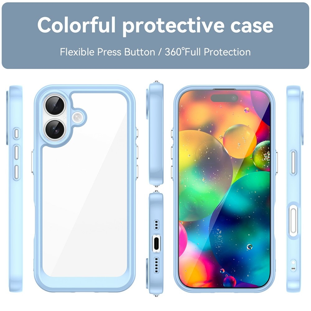Gél tok fix hátlappal iPhone 17 készülékhez - kék