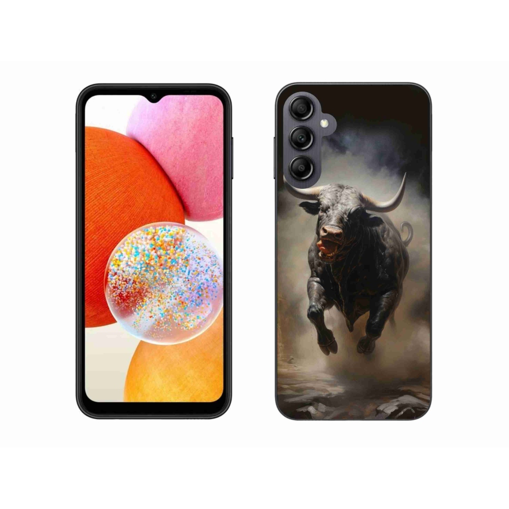 Gél borítás mmCase Samsung Galaxy A14 4G/5G - dühös bika - Samsung Galaxy A14 4G/5G - dühös bika