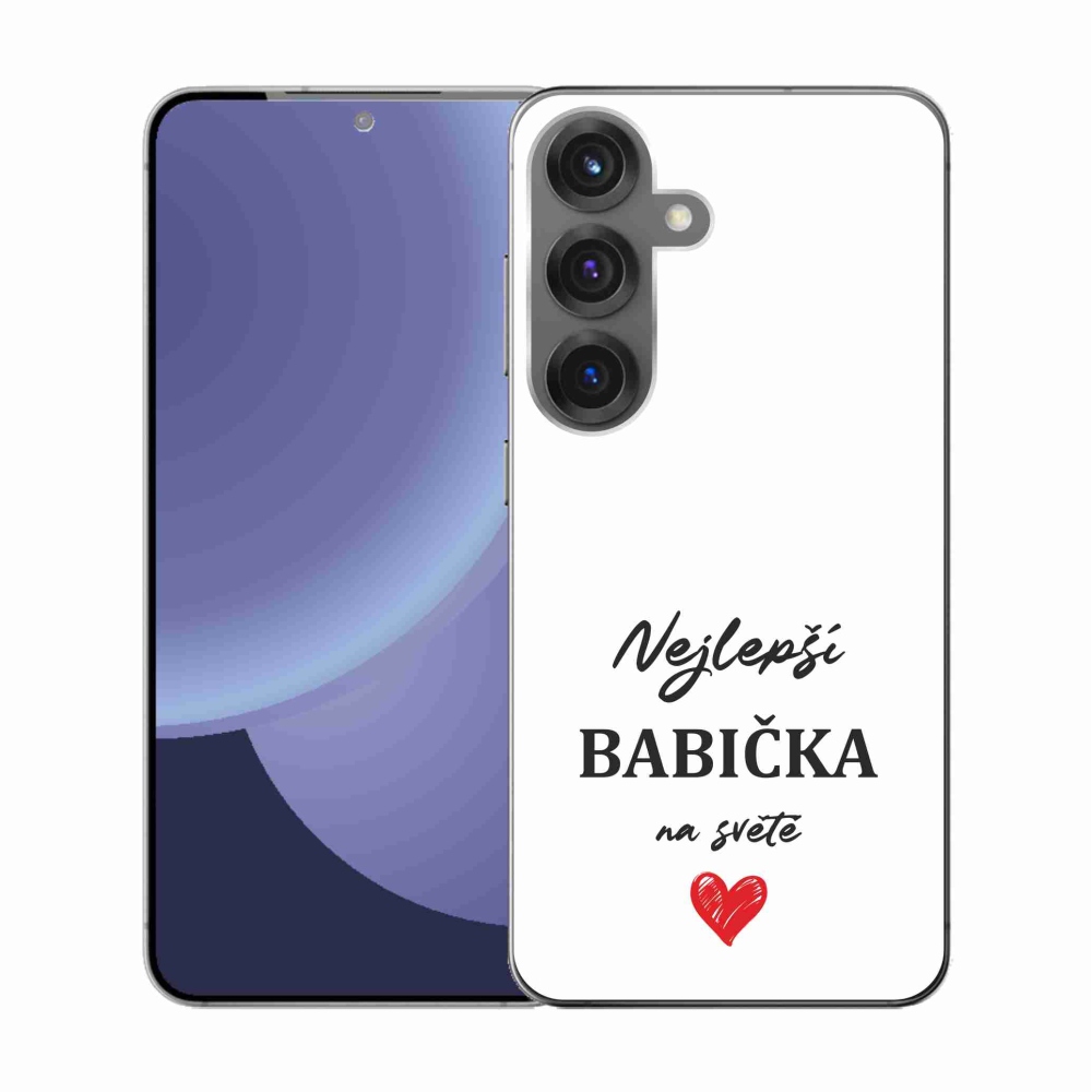Gél borító mmCase Samsung Galaxy S25 - a legjobb nagymama 1 fehér háttérrel