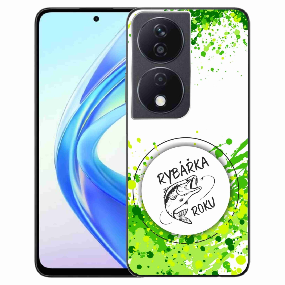 Gél borító mmCase a Honor X7b/Honor 90 Smart készülékhez - az év horgásza fehér háttérrel