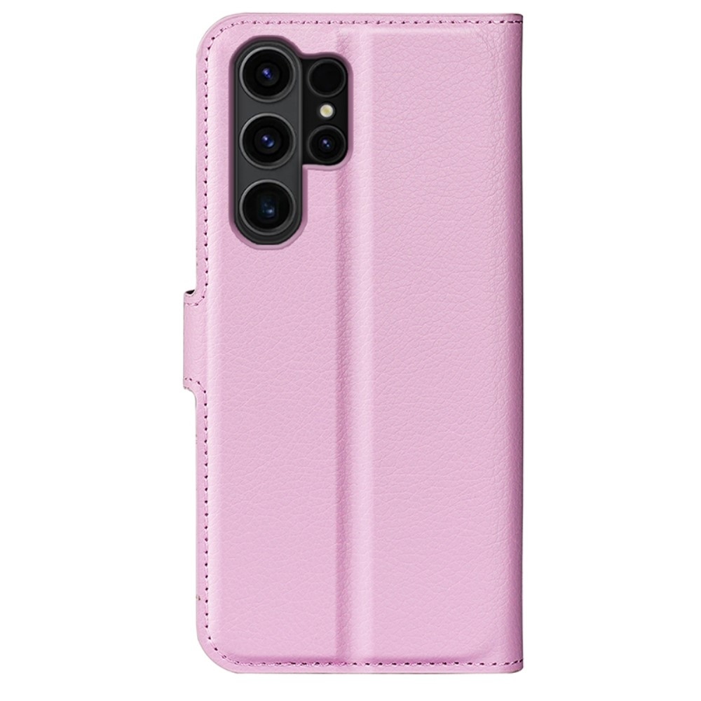 Litchi könyv tok Samsung Galaxy S24 Ultra készülékhez - rózsaszín