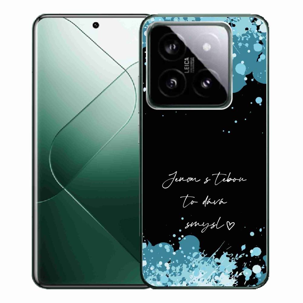 Gél borító mmCase a Xiaomi 14 Pro-hoz - szerelmes szöveg fekete háttérrel