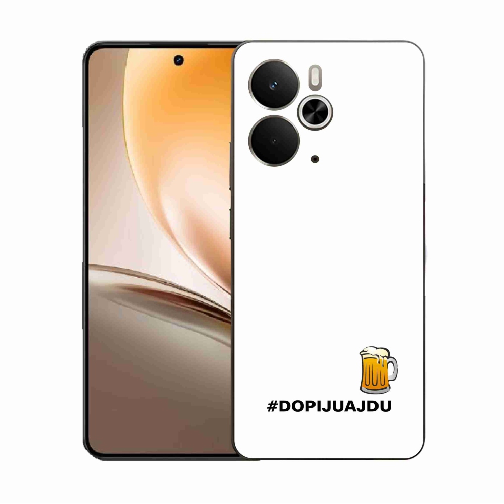 Gél borító mmCase a Realme 14 5G készülékhez - sör motívum 1 fehér háttér