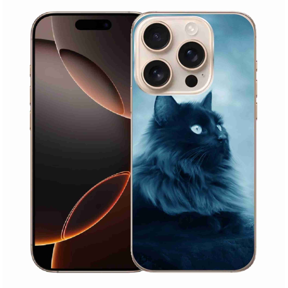 Gél tok mmCase iPhone 16 Pro Max készülékhez - fekete macska 1