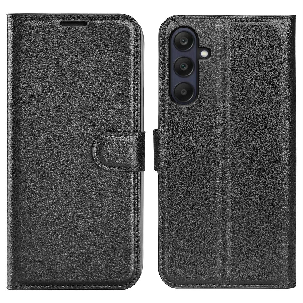 Litchi könyv tok Samsung Galaxy A26 5G - fekete