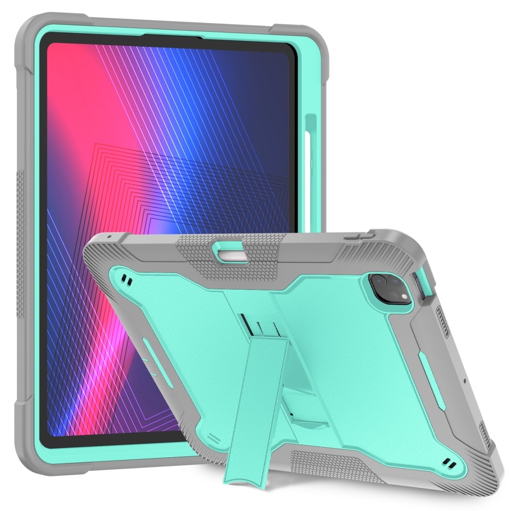 Kick tartós hibrid tok iPad Pro 13 (2024) készülékhez - szürke/mentol színű