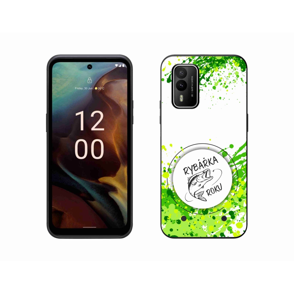 Zselés borító mmCase a Nokia XR21 készülékhez - az év halászának fehér háttere