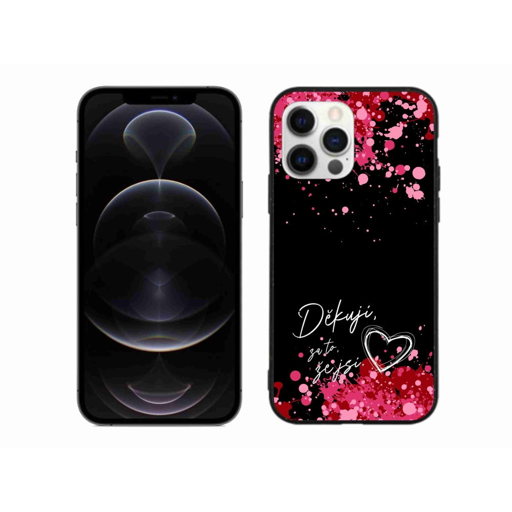 Gél borítás mmCase iPhone 12 Pro Max készülékhez - szerelmes szöveg 2 fekete háttér