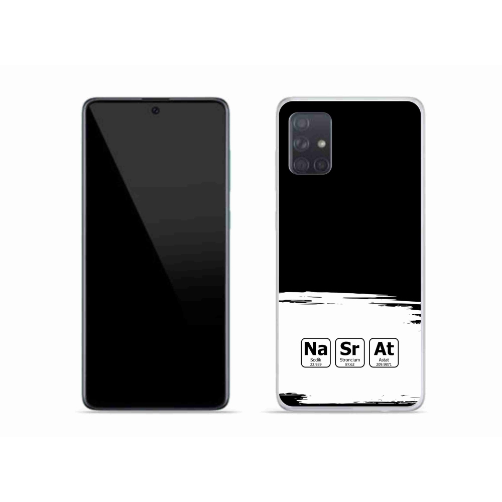 Gél borító mmCase Samsung Galaxy A51 - kémiai elemek fehér és fekete háttérrel