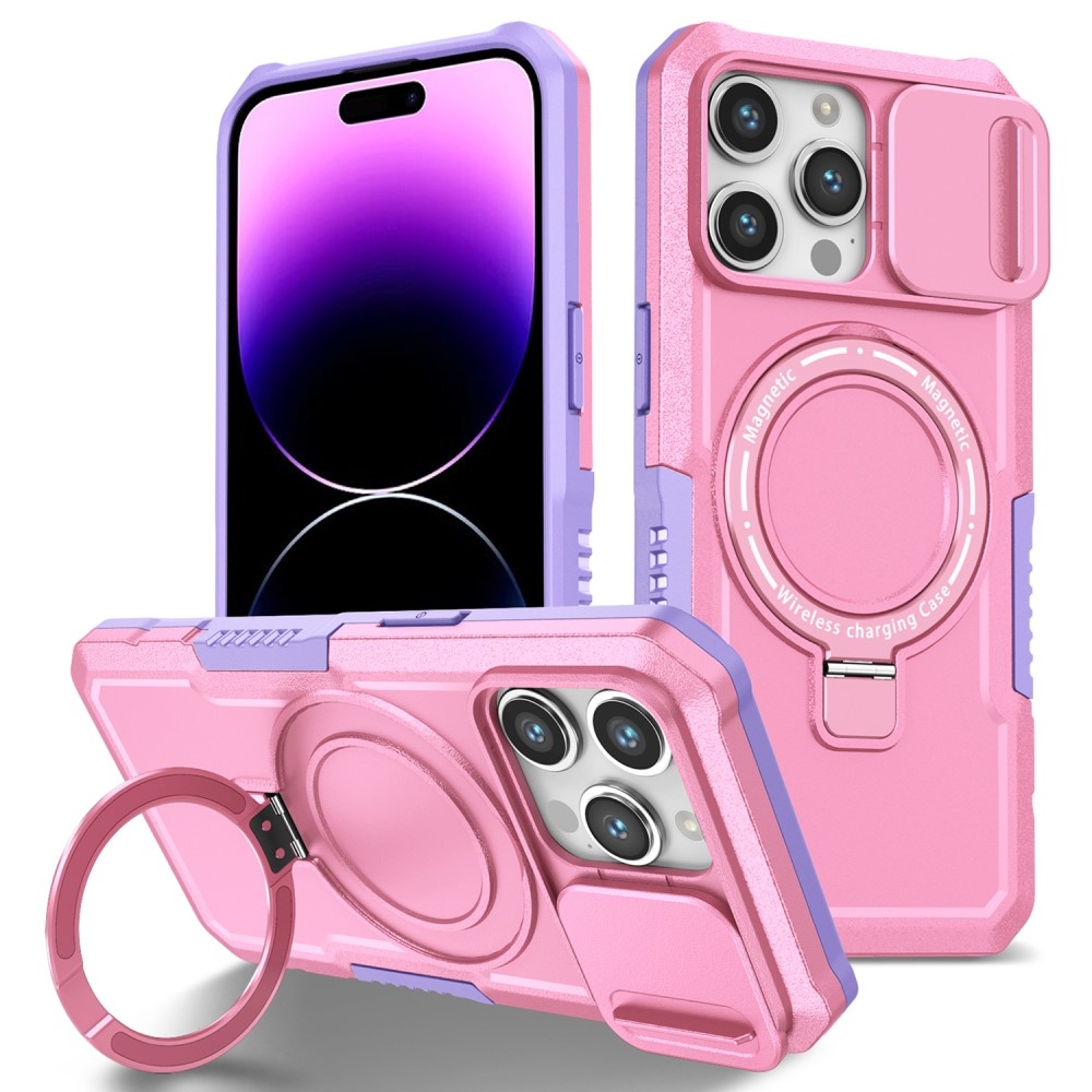 Katonai tartós védőburkolat MagSafe-vel iPhone 14 Pro Max készülékhez - lila/rózsaszín