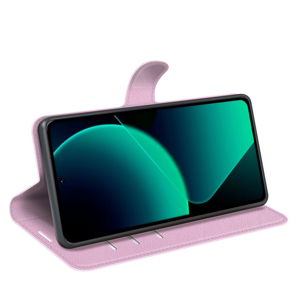Litchi könyv tok Xiaomi 13T/13T Pro-hoz - rózsaszínű