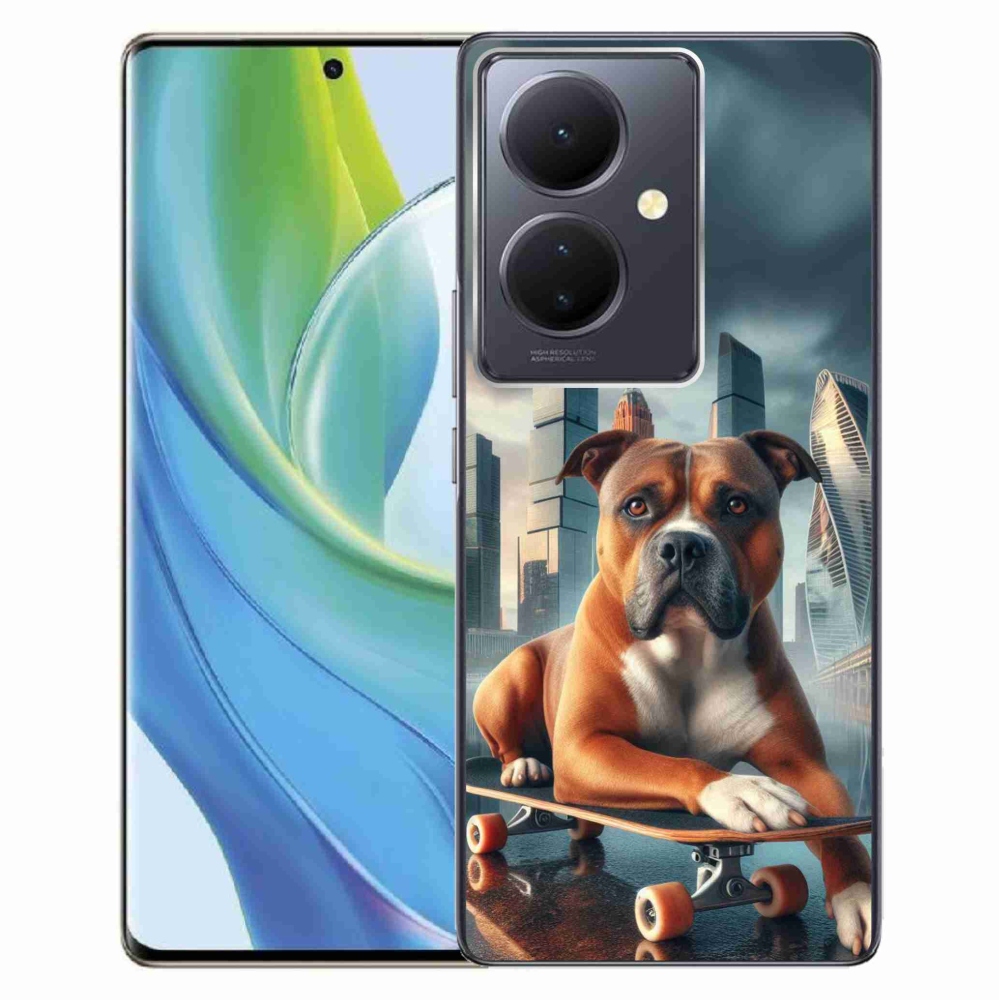 Gél borítás mmCase a Vivo V29 Lite 5G-hez - kutya gördeszkán