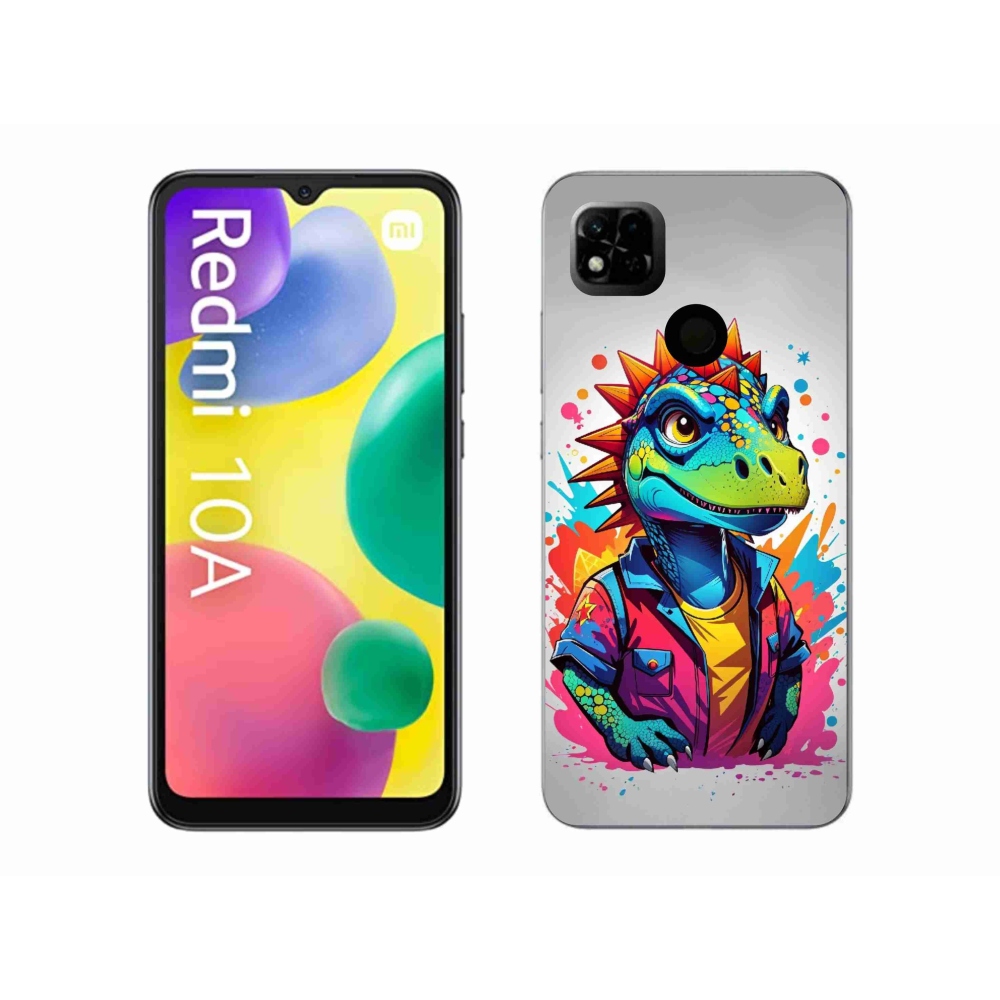 Gél borítás mmCase a Xiaomi Redmi 10A számára - színes dinoszaurusz