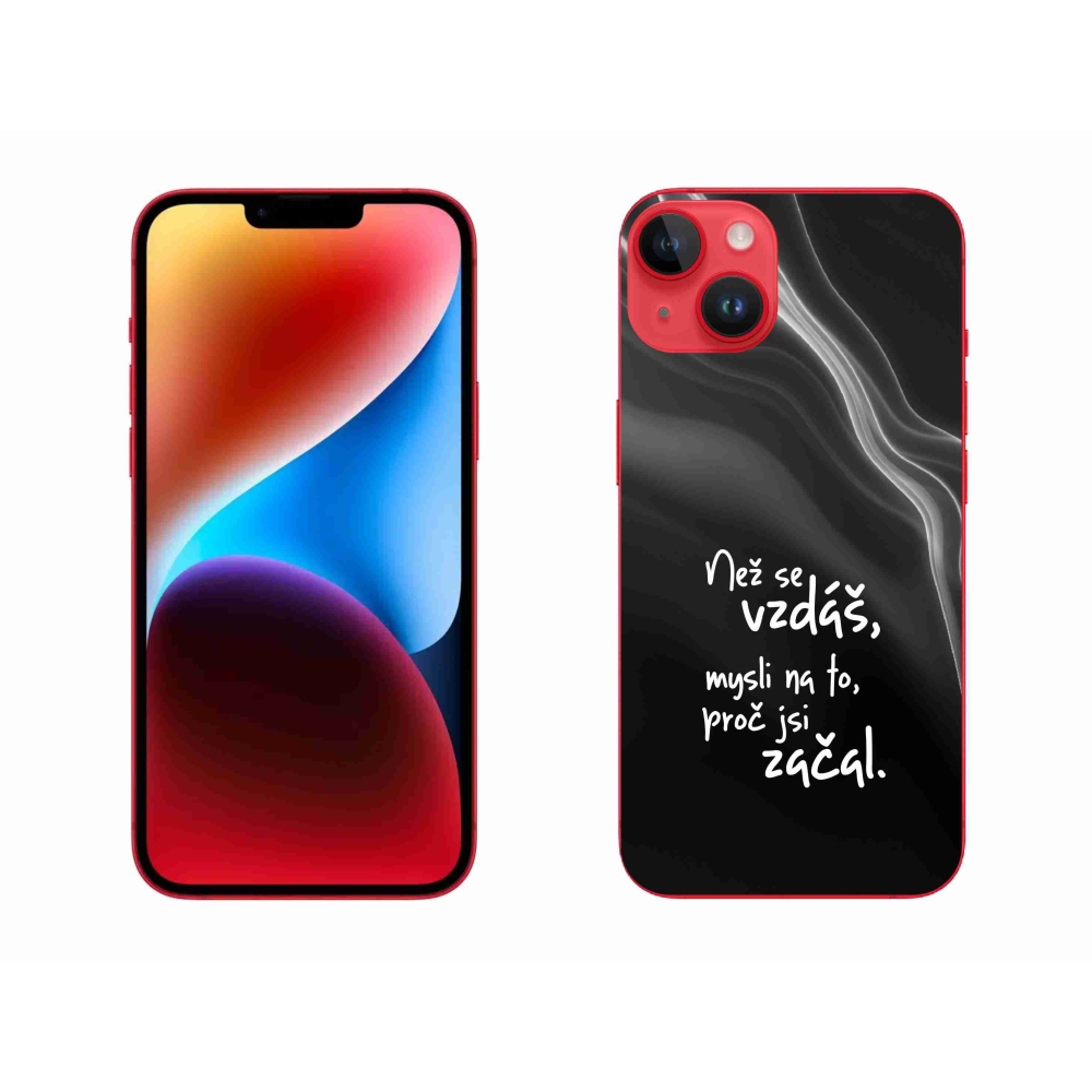 Zselés borítás mmCase iPhone 14 Plus készülékhez - idézet 2 fekete háttér