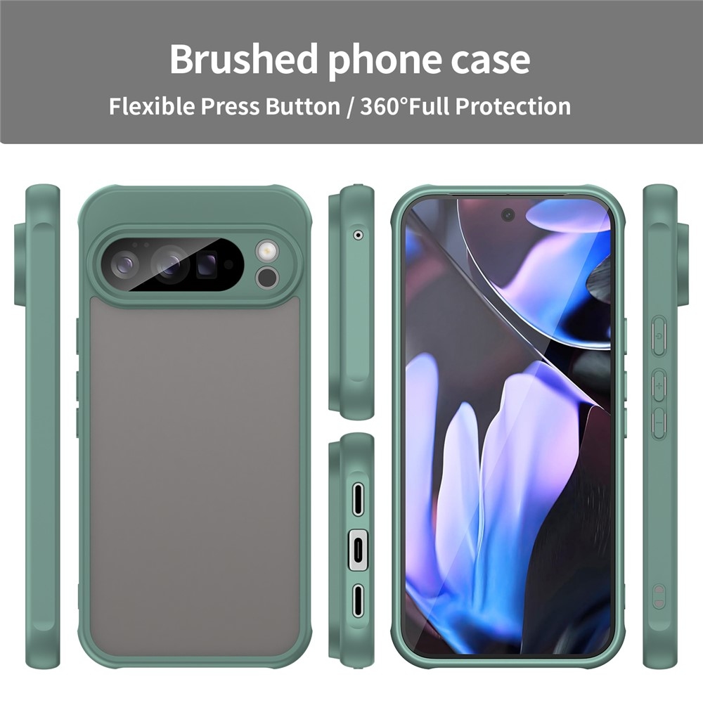 Zselés tok kemény hátlappal a Google Pixel 10 Pro XL számára - zöld színű