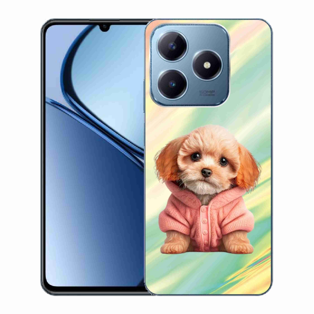 Gél borítás mmCase a Realme C63 készülékhez - kiskutya pulóverben