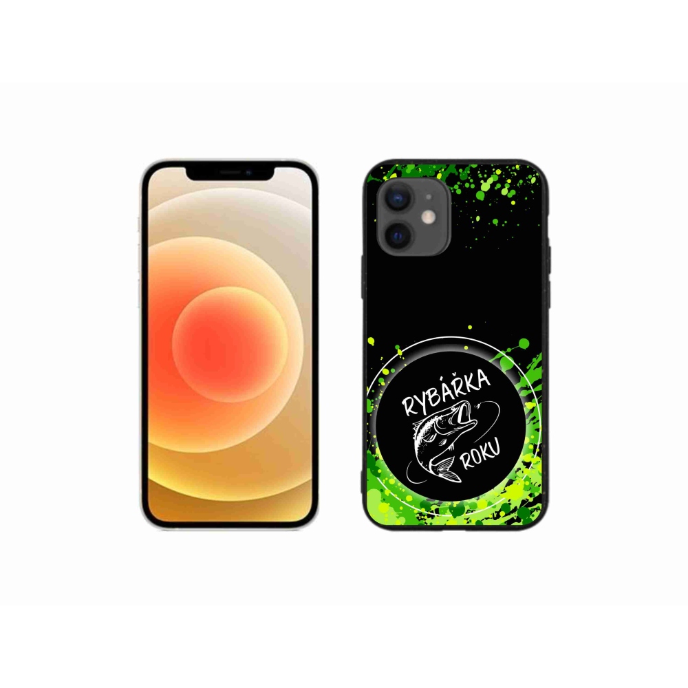 Zselés borítás mmCase iPhone 12 mini készülékhez - Az év horgásza fekete háttérrel