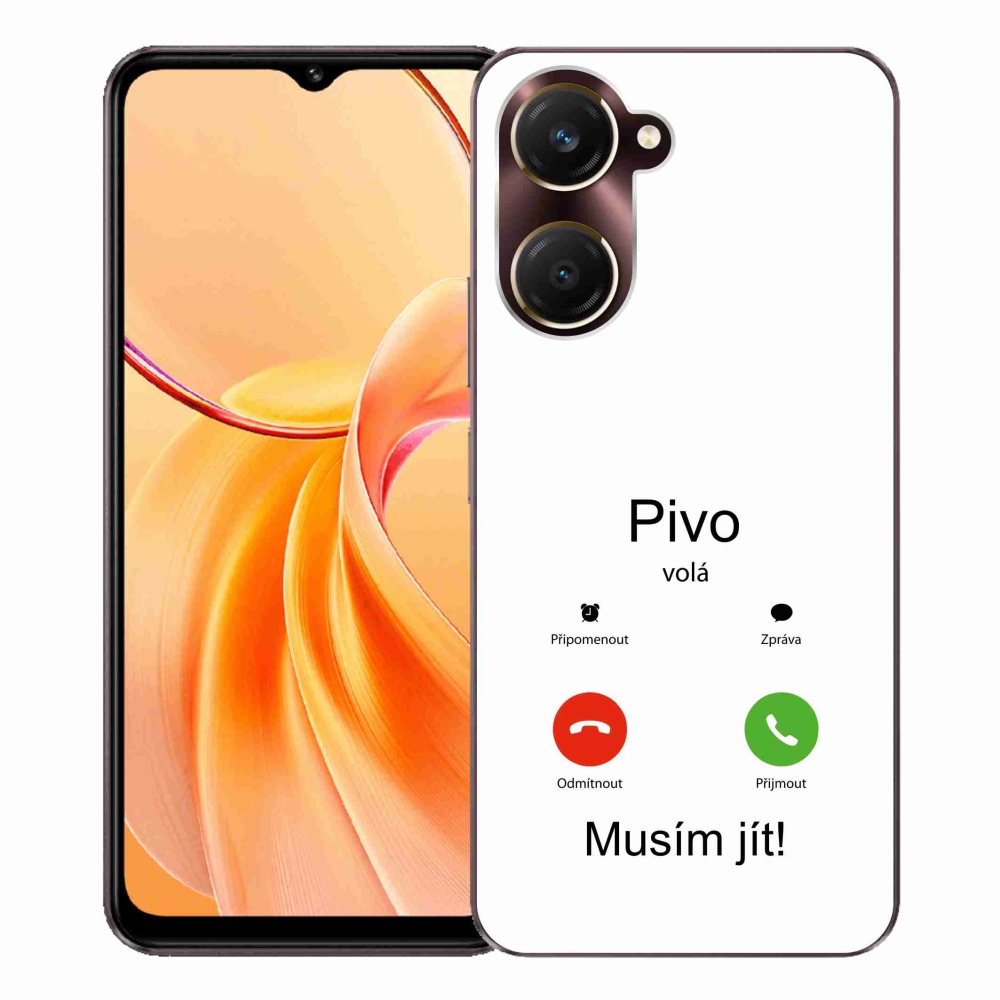 Gél borító mmCase a Vivo Y28s 5G-n - a sör hívja a fehér hátteret