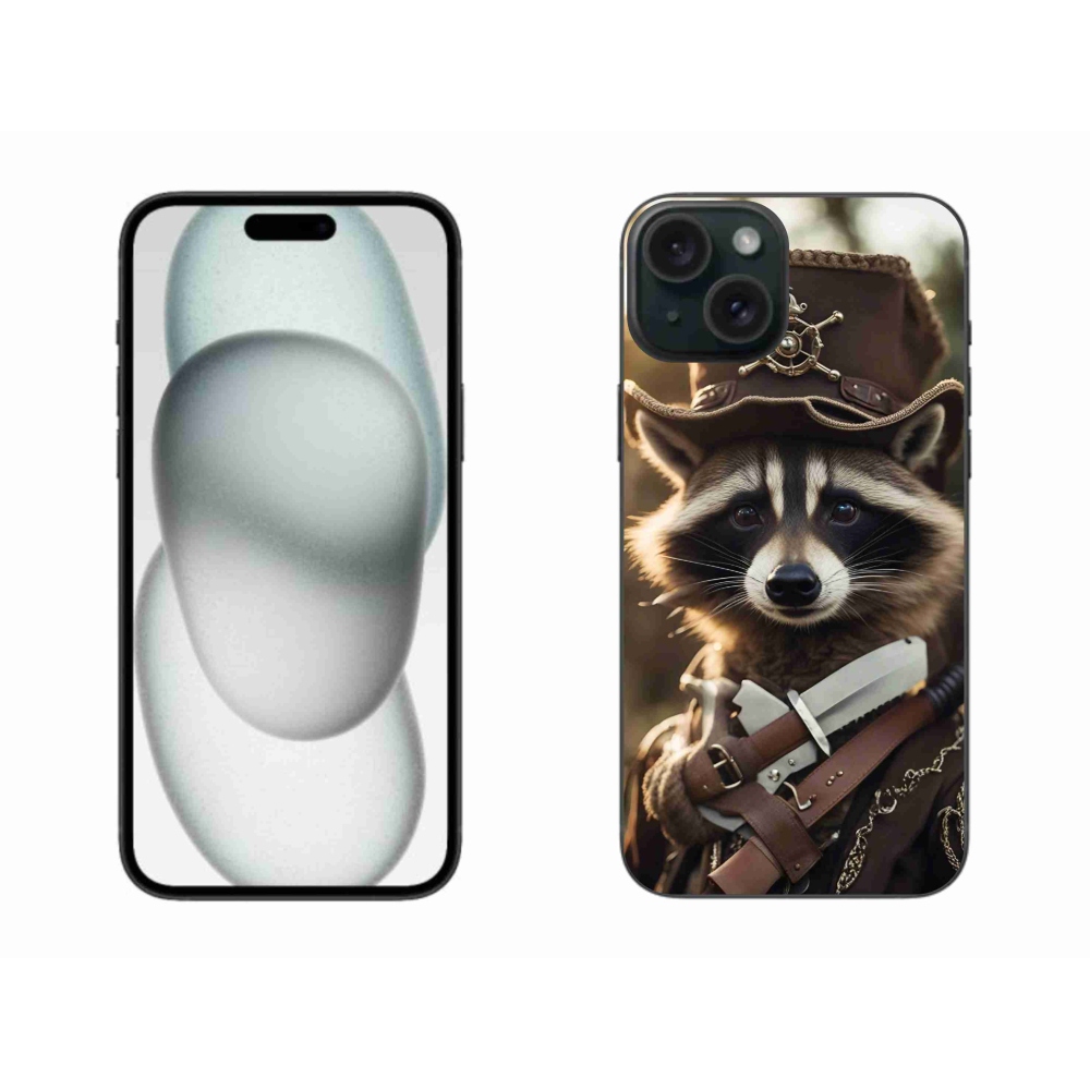 Zselés borítás mmCase iPhone 15 Plus készülékhez - mosómedve egyenruhában