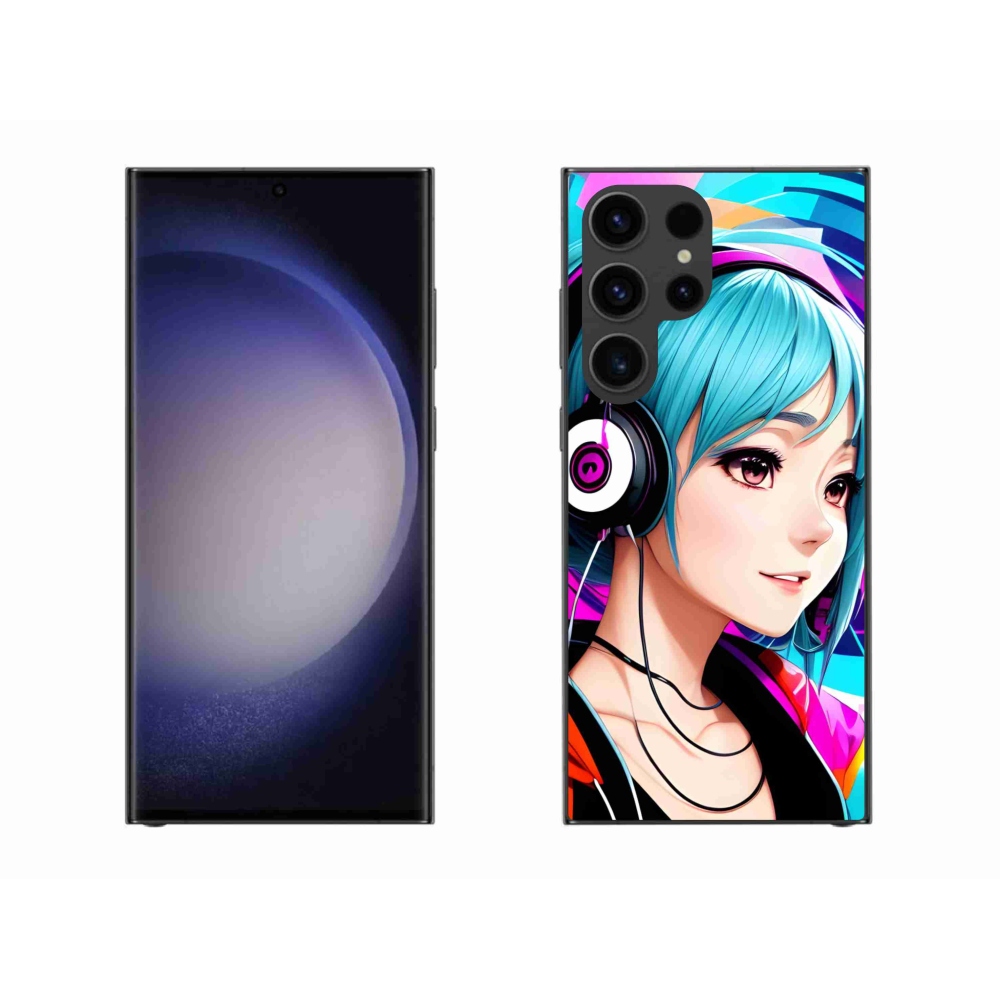 Gél borítás mmCase Samsung Galaxy S23 Ultra 5G - lány fejhallgatóval
