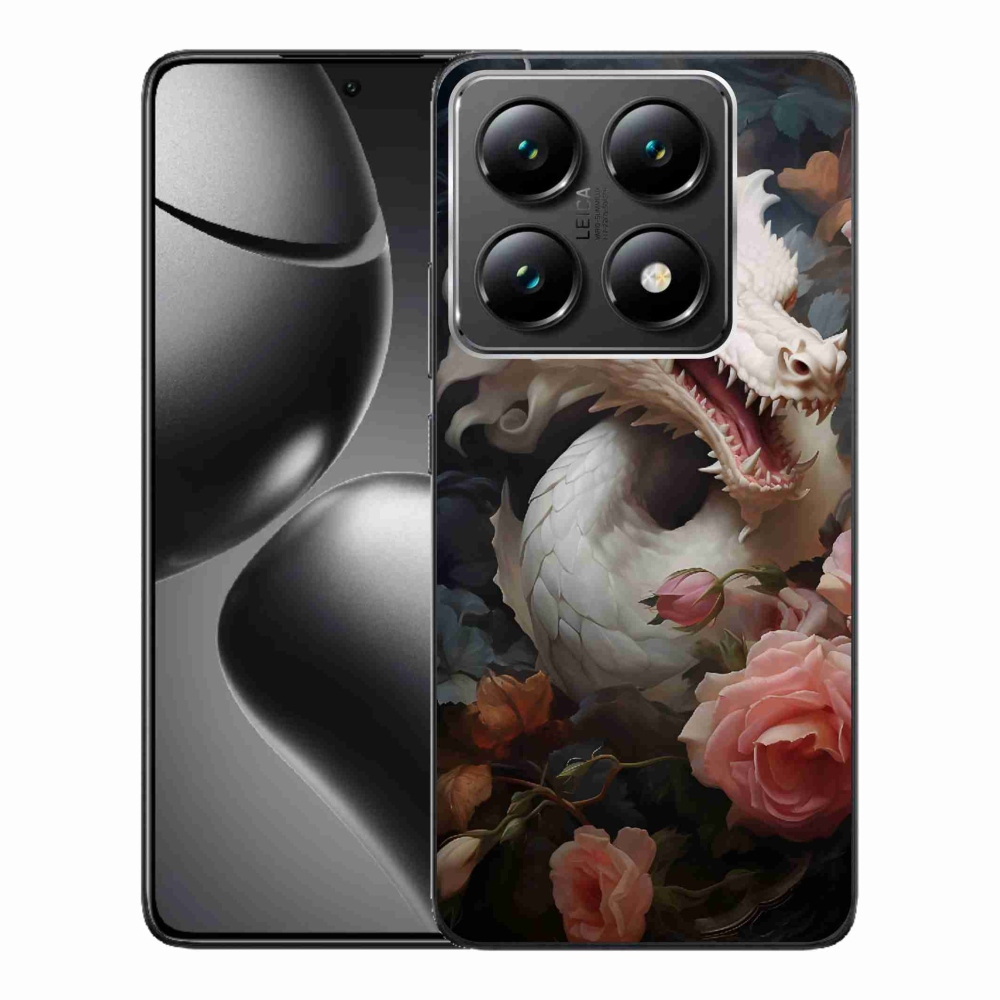 Gél borítás mmCase a Xiaomi 14T Pro számára - fehér sárkány