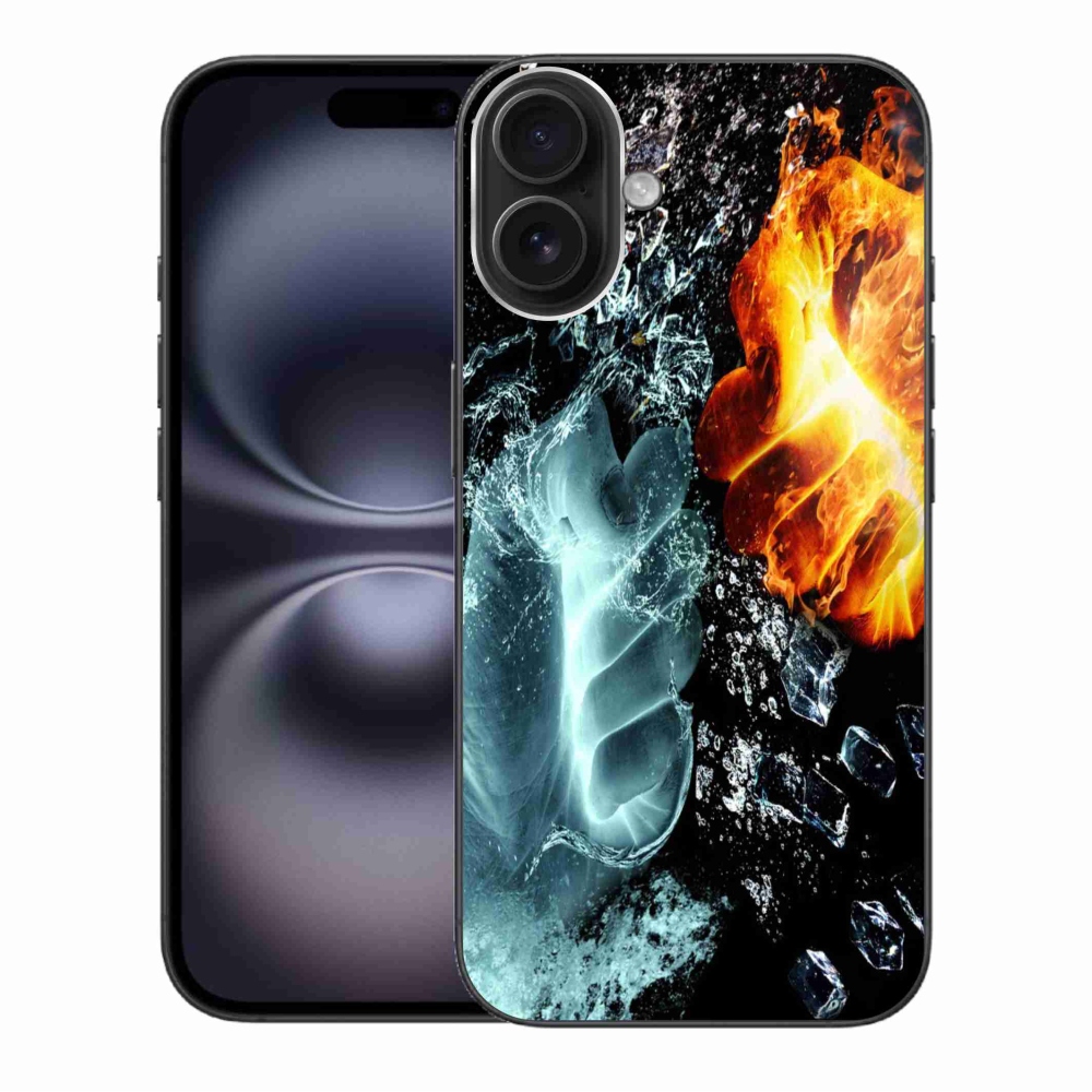 Zselés borítás mmCase iPhone 16 Plus készülékhez - víz és tűz