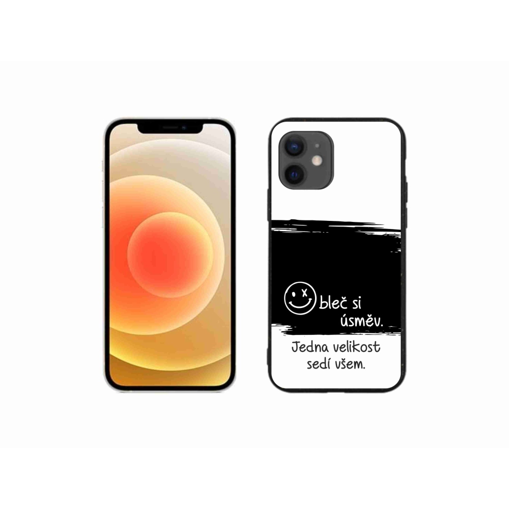 Gél borítás mmCase iPhone 12 mini készülékhez - vicces szöveg 8 fekete-fehér háttérrel