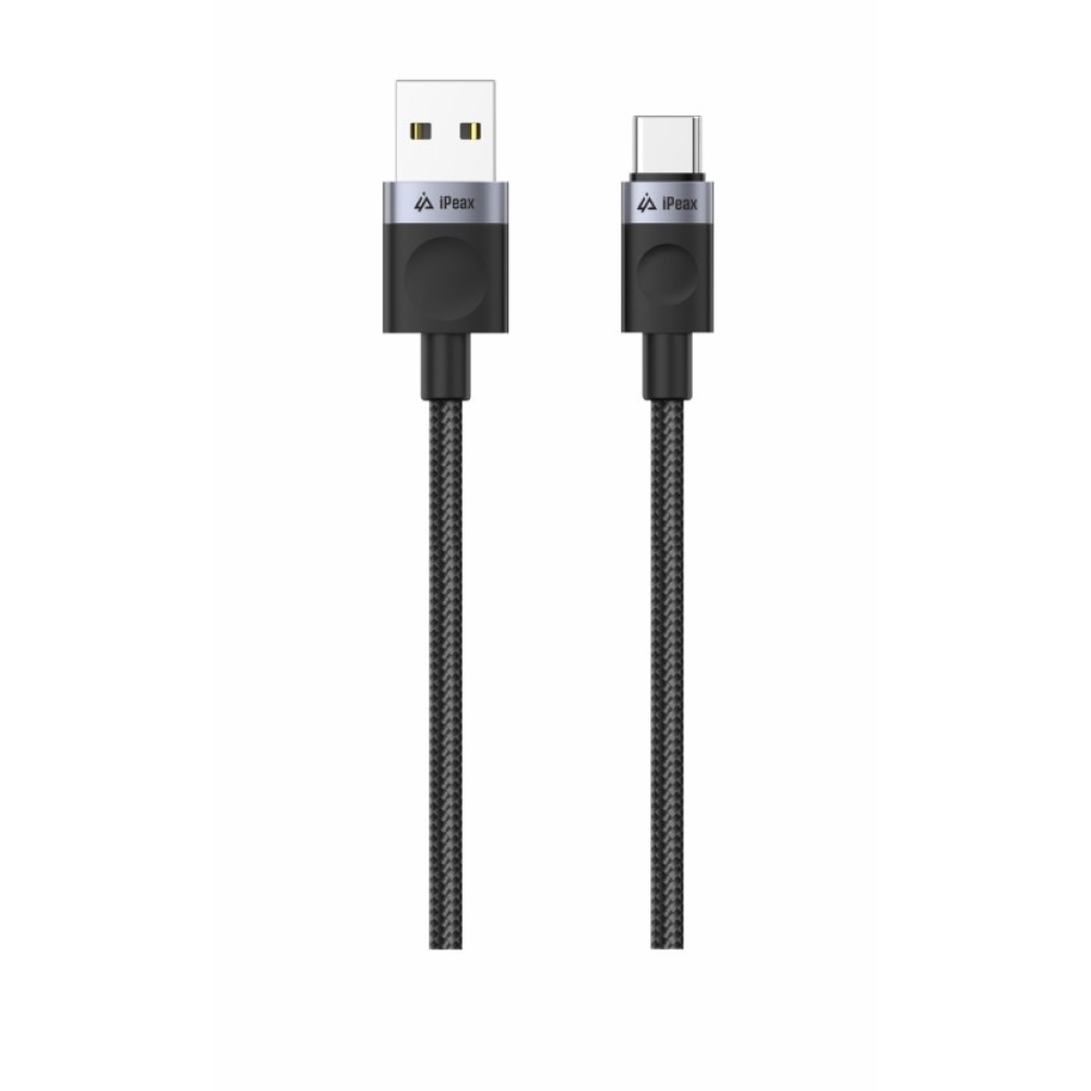 iPEAX textil kábel USB-A / USB-C 1M, USB 2.0 - fekete