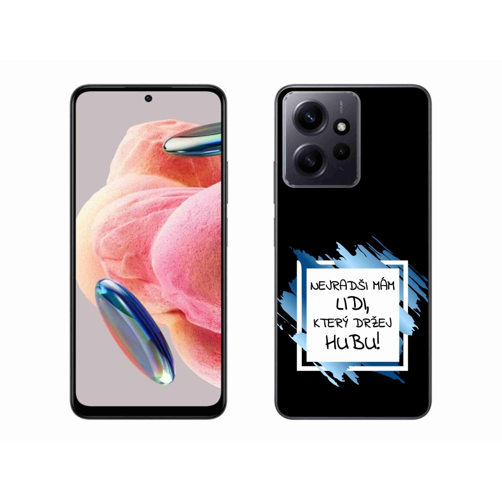 Gél borító mmCase a Xiaomi Redmi Note 12 4G-hez - vicces szöveg 7 fehér és fekete háttérrel