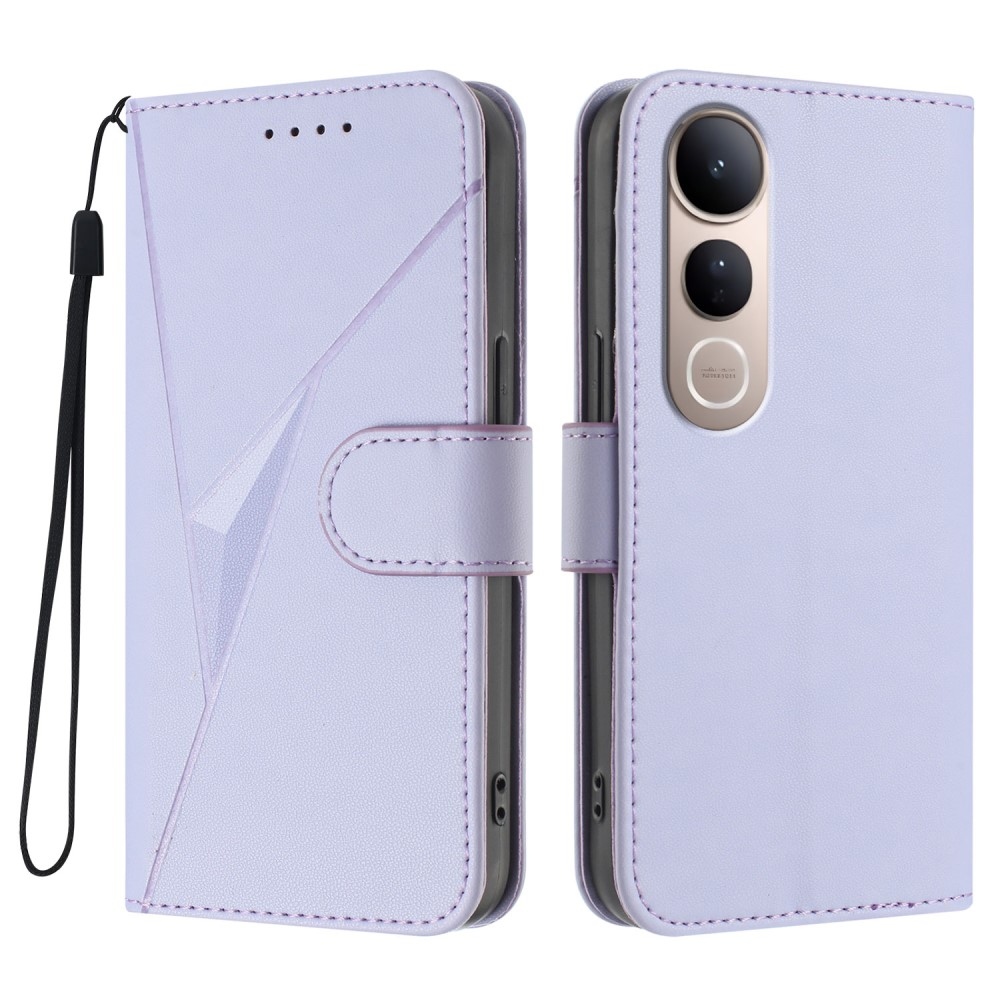Háromszögek könyv tok a Vivo V50 Lite 4G/5G-hez - világos lila