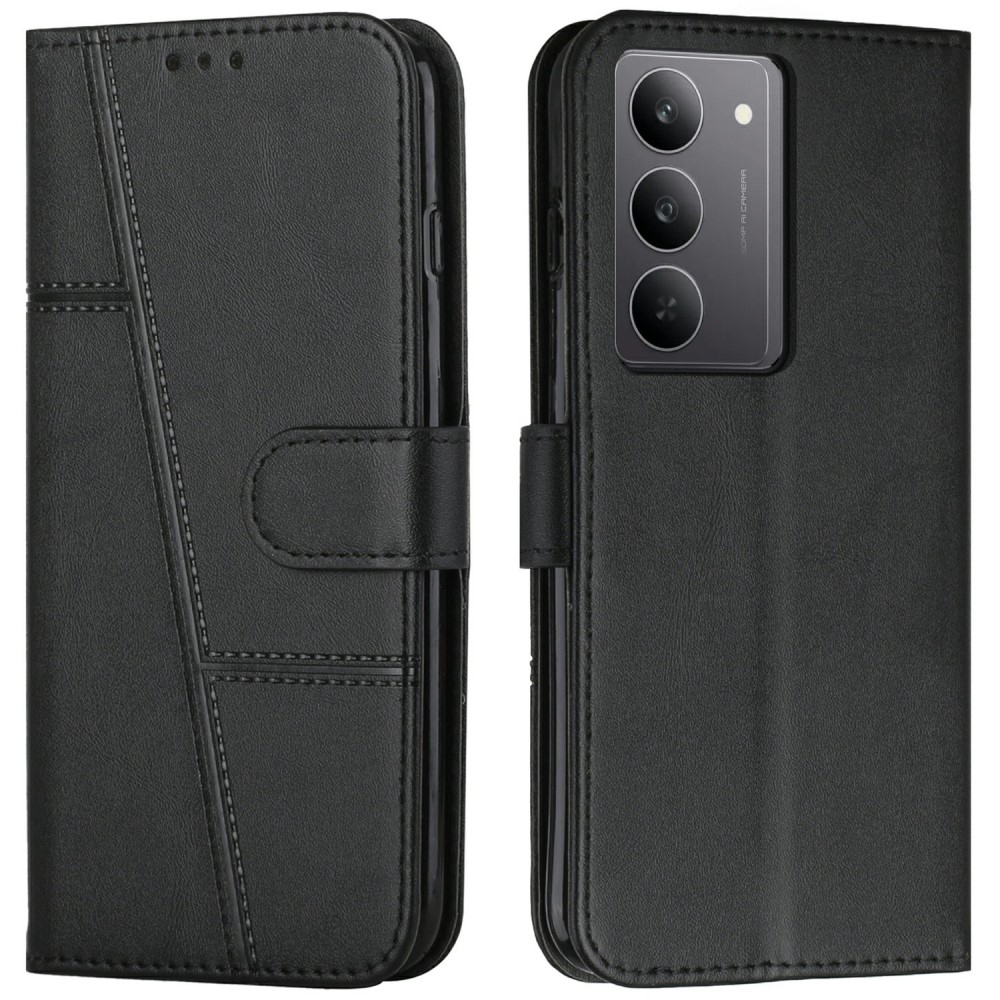 Line könyvtáska a Realme C75 készülékhez - fekete