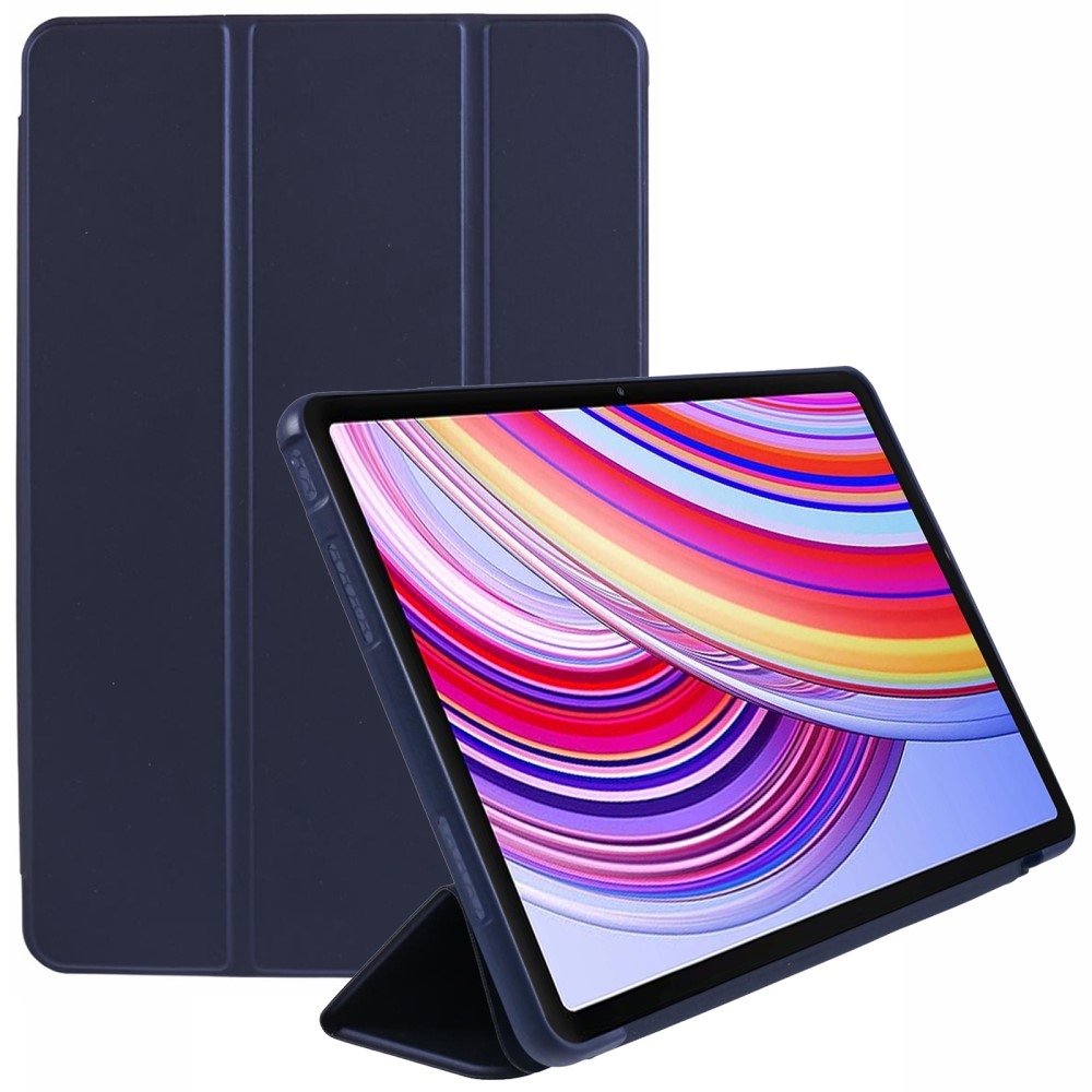 Összecsukható intelligens záró tok Xiaomi Redmi Pad Pro 4G/5G tablethez - sötétkék