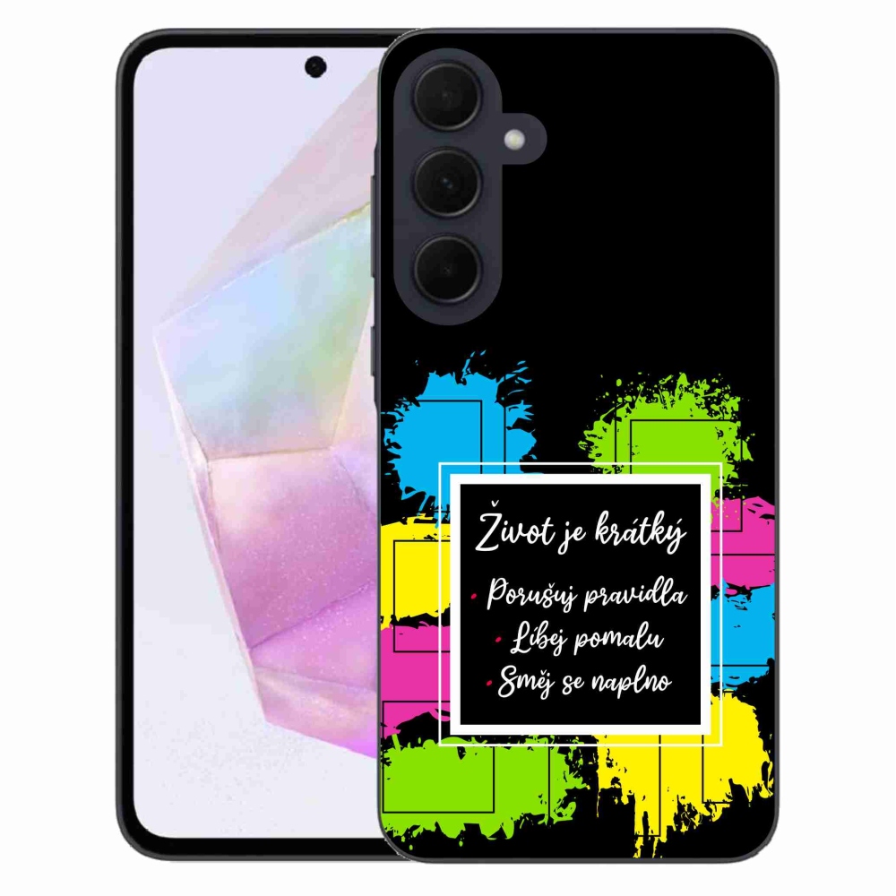 Gél borítás mmCase Samsung Galaxy A35 5G - idézet 5 fekete háttér