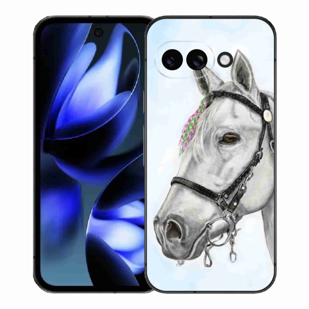 Zselés borítás mmCase a Google Pixel 9a számára - fehér ló 1
