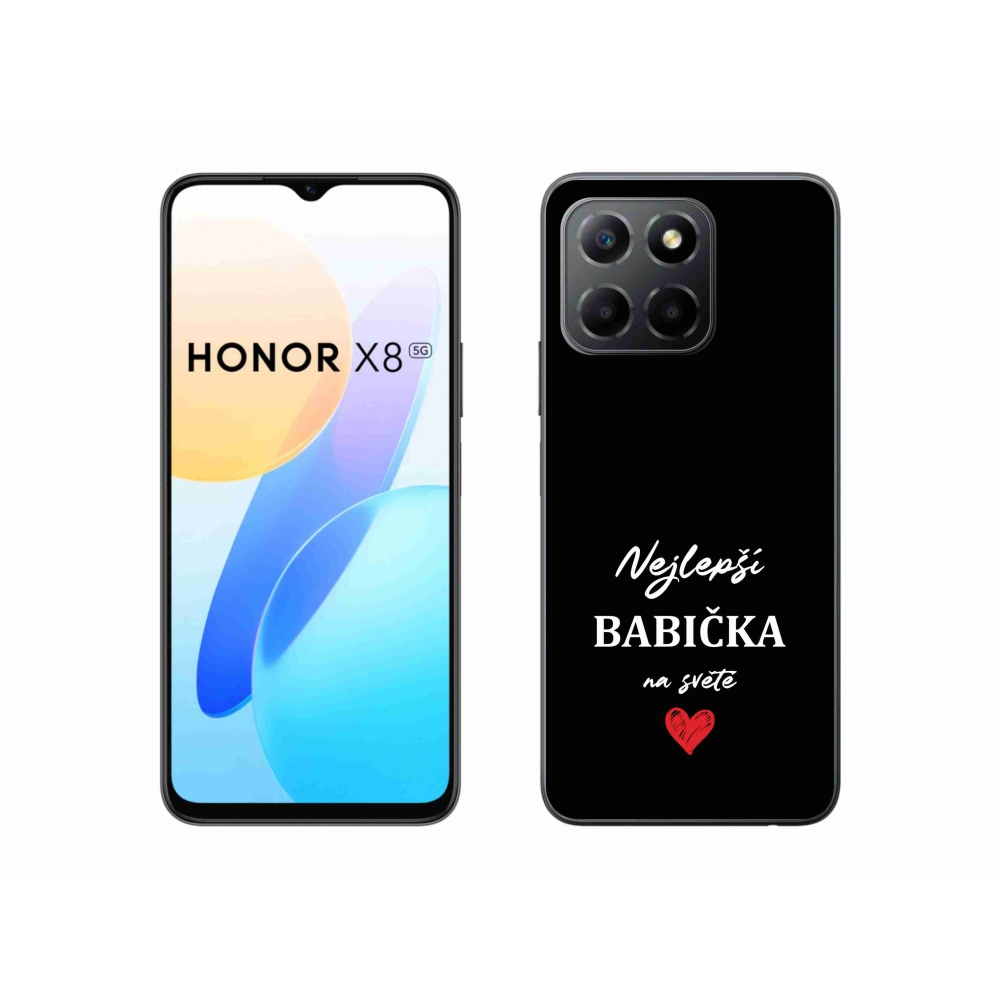 Gél borítás mmCase a Honor X8 5G/Honor 70 Lite 5G - Best Grandma 1 fekete háttérrel