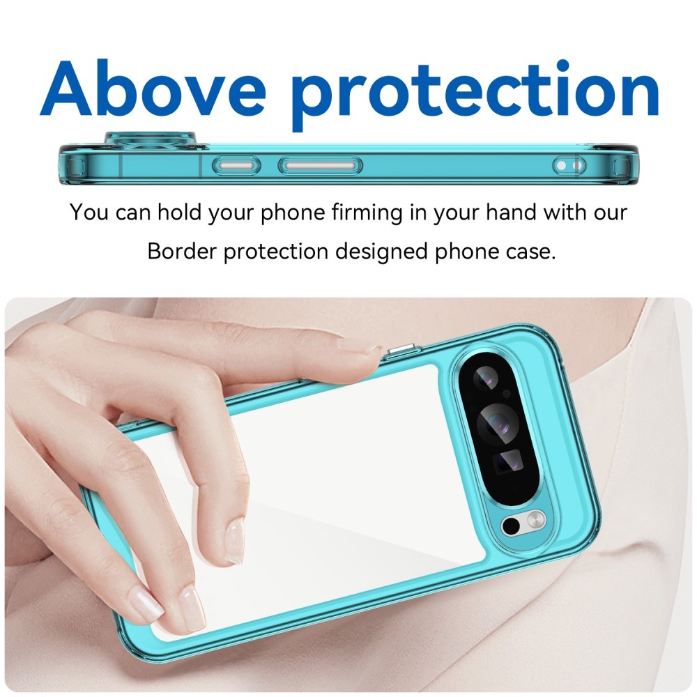 Gél tok kemény hátlappal a Google Pixel 9 Pro XL számára - világoskék színben