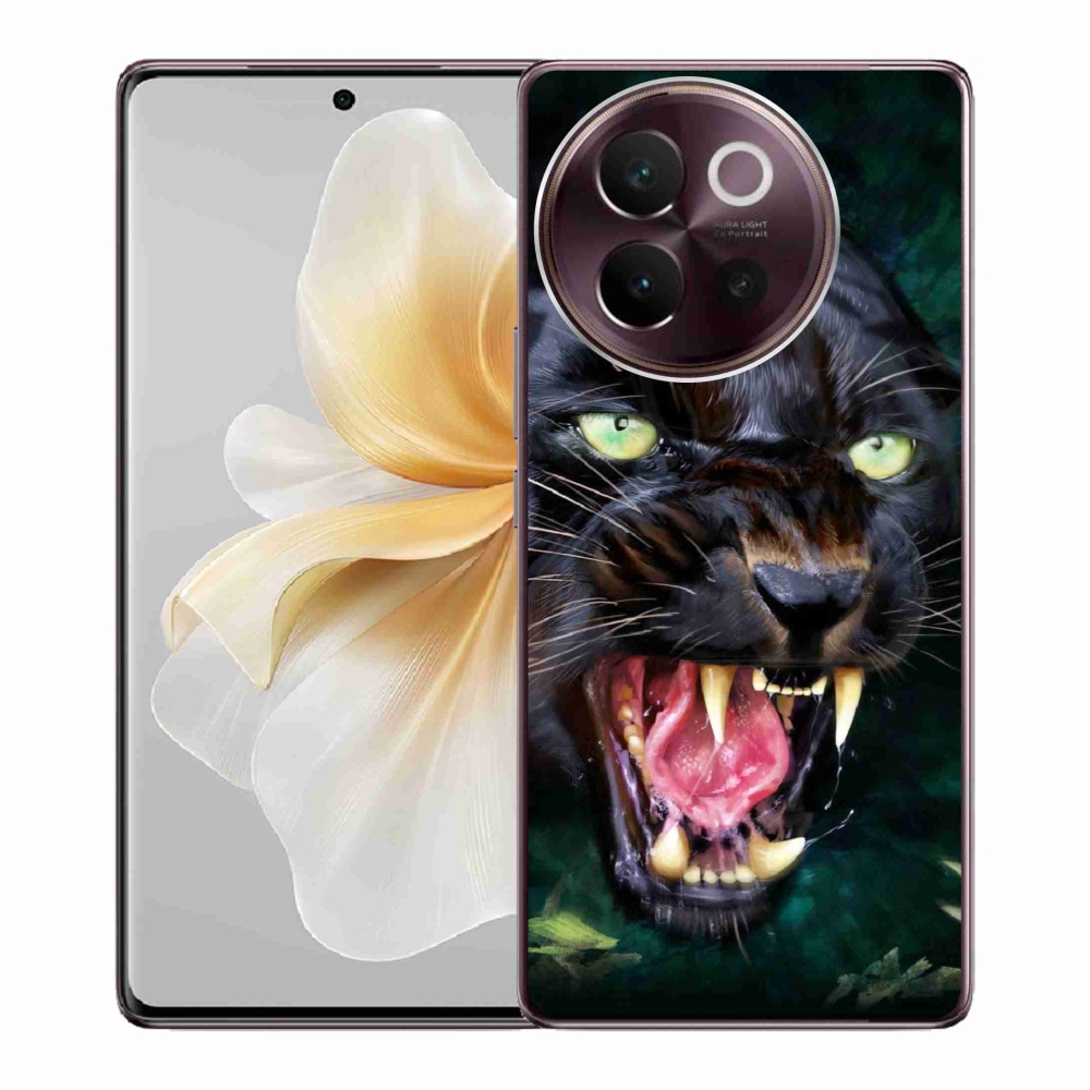 Gél borítás mmCase a Vivo V40 Lite 5G-n - dühös fekete párduc