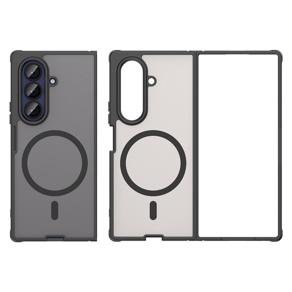 Matt zselés tok MagSafe tok a Samsung Galaxy Z Fold7 5G készülékre - fekete