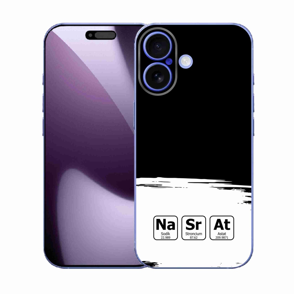 Gél borító mmCase iPhone 17 készülékhez - kémiai elemek fehér és fekete háttérrel