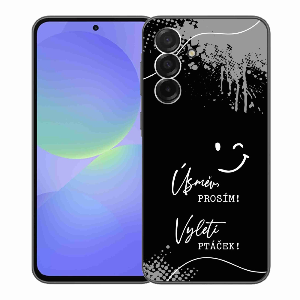 Gél borító mmCase Samsung Galaxy A36 5G - vicces szöveg 4 fekete háttérrel