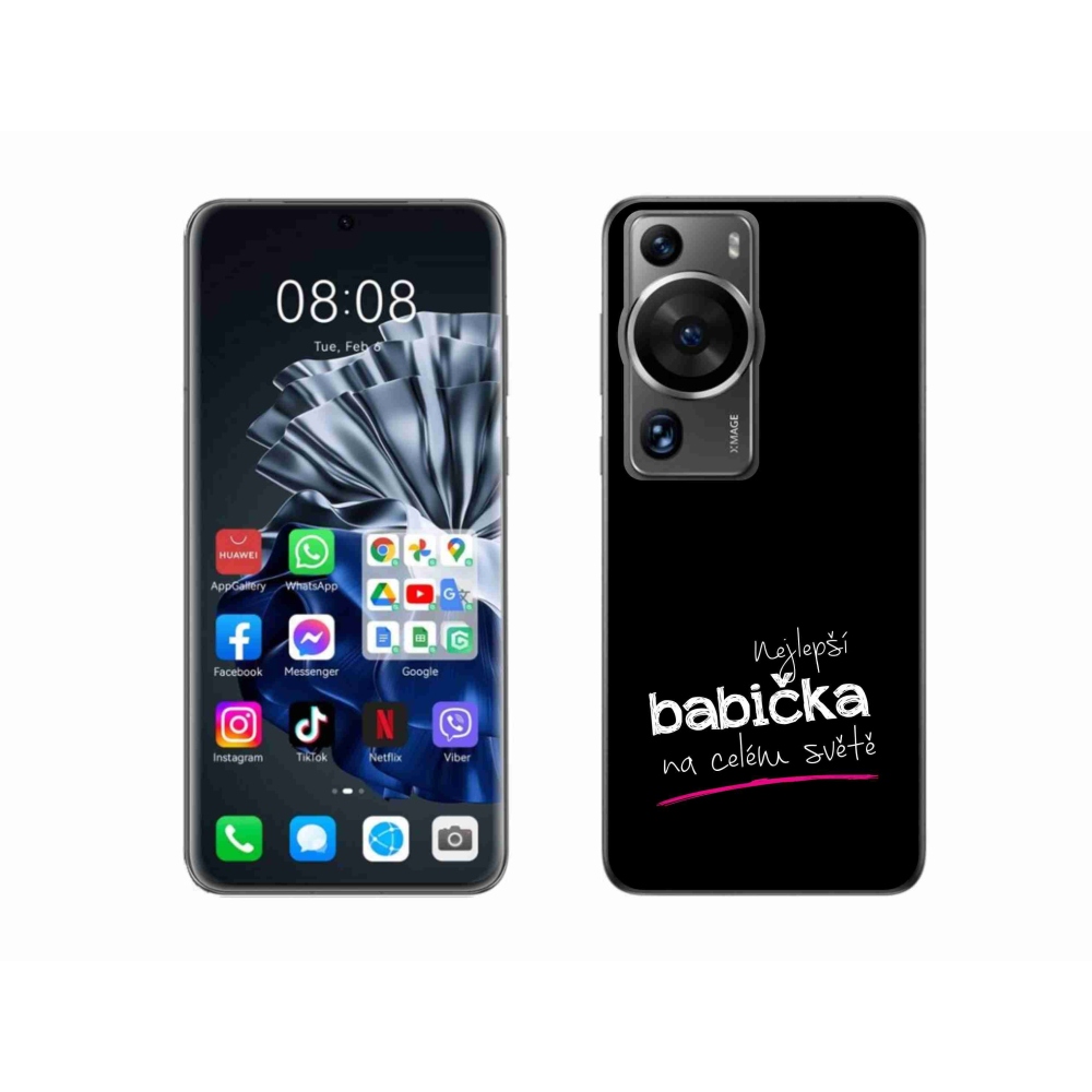 Gél borító mmCase a Huawei P60 Pro - legjobb nagymama 4 fekete háttérrel