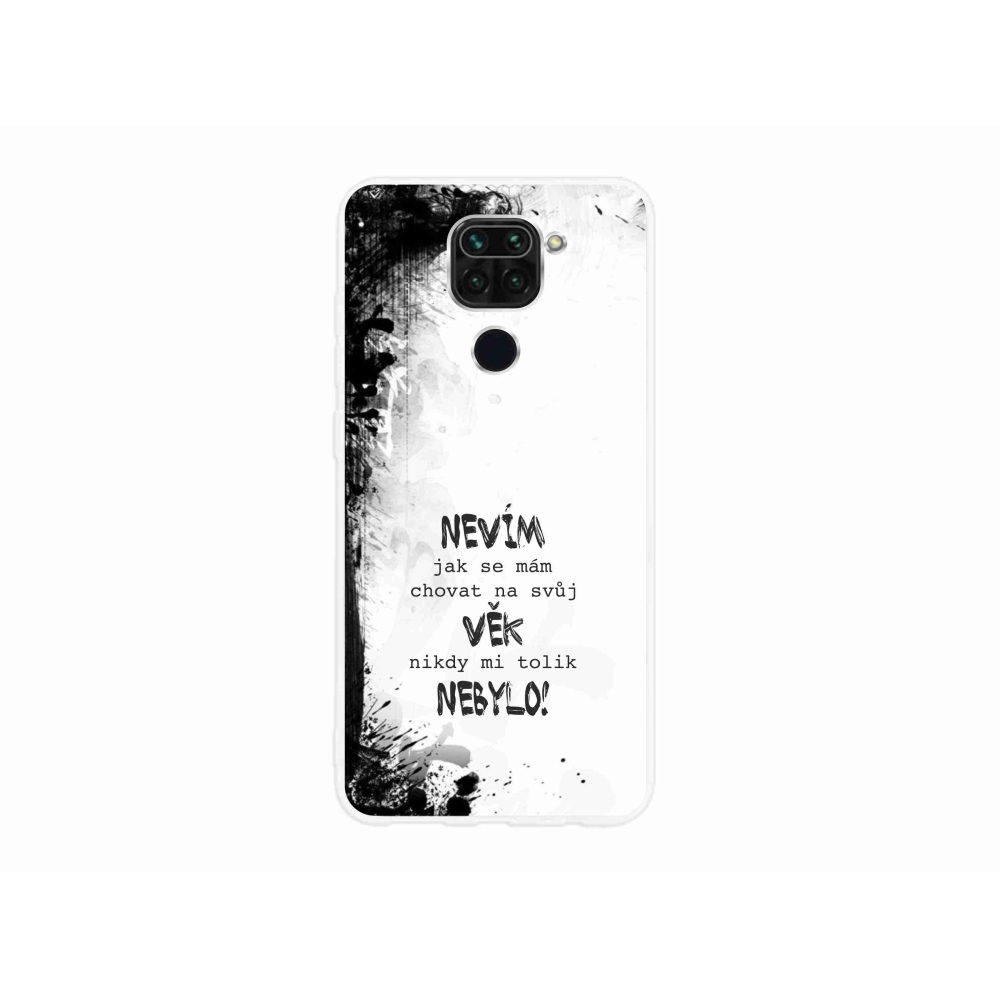 Gél borító mmCase a Xiaomi Redmi Note 9-hez - vicces szöveg 14 fehér háttérrel